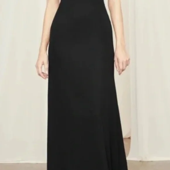 Black Cut Out Maxi Floor Length Dress, Size 8 - Picture 6 of 6